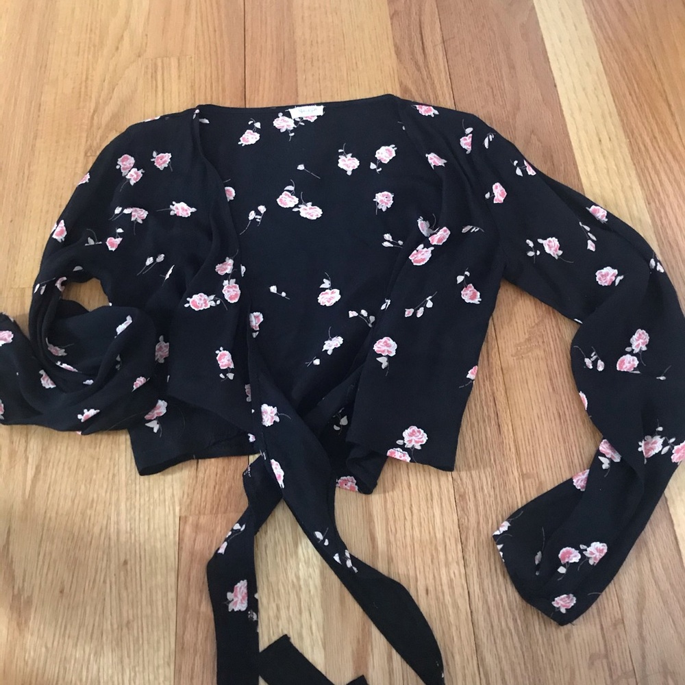 Brandy Melville Floral Wrap Top